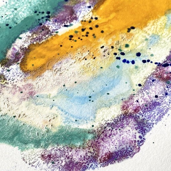 Original Art ‘Life’ Encaustic Wax Painting Matted 14”x11" Frame Ready - Picture 3 of 4